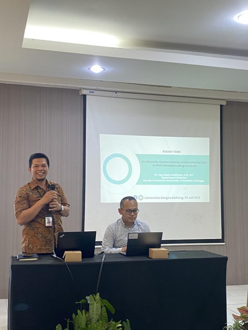 Program Studi Akuakultur UBB Gelar Kuliah Umum Bersama Ahli eDNA UNAIR: Bahas Inovasi Metabarcoding untuk Konservasi Perairan